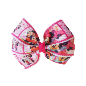 Bella Hair Bow - Mickey and Minnie Mouse in Love non Slip Hair Bow Clip Baby and toddler Hair Accessories Pinkberry Kisses