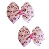 Bella Hair Bow - Minnie Mouse in Pink Non Slip Hair Clip Baby and Toddler Hair Accessories Pinkberry Kisses Pair