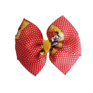 Bella Hair Bow - Minnie Mouse Spotty Non Slip Clip Hair Accessories Hair Tie Baby Toddler Girl Pinkberry Kisses