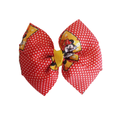 Bella Hair Bow - Minnie Mouse Spotty Non Slip Clip Hair Accessories Hair Tie Baby Toddler Girl Pinkberry Kisses