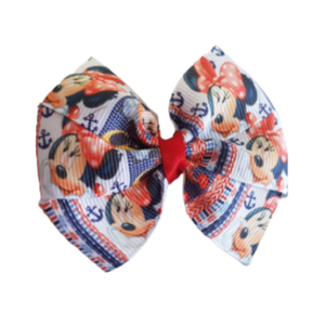 Bella Hair Bow - Minnie Mouse with Anchors non Slip Hair Bow Clip Baby and Toddler Hair Accessories Pinkberry Kisses