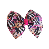 Bella Hair Bow - Minnie Mouse with Zebra Stripes Non Slip Hair Clip Baby and Toddler Hair Accessories Pinkberry Kisses