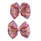 Bella Hair Bow - Peppa Pig Hair accessories for girls Hair accessories for baby - Pinkberry Kisses Pair Non Slip Hair Bow Clip