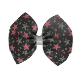 Bella Hair Bow - Pink and Silver Stars - 7cm Hair accessories for girls Hair accessories for baby - Pinkberry Kisses