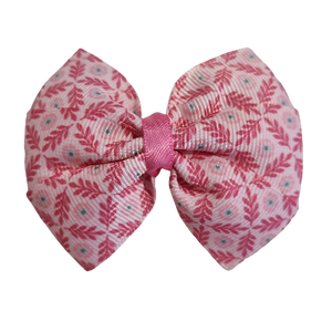 Bella Hair Bow - Pink Flower Pattern 7cm Hair accessories for girls Hair accessories for baby - Pinkberry Kisses