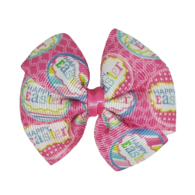 Bella Hair Bow - Pink Happy Easter Hair accessories for girls Hair accessories for baby - Pinkberry Kisses