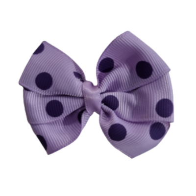 Bella Hair Bow - Purple Spot Non Slip Hair Clip Hair Accessories Baby and Toddler Pinkberry Kisses