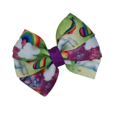 Hair accessories for girls - bella hair bow rainbow unicorn Hair accessories for girls Hair accessories for baby - Pinkberry Kisses