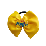Bella Hair Bow - Wiggles Yellow with Badge- 9cm Girls Hair Accessories - hair Tie Pinkberry Kisses 