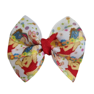 Bella Hair Bow - Winnie the Pooh and Friends 6cm Non Slip Hair Clip Baby Toddler Kid Hair Accessories Pinkberry Kisses