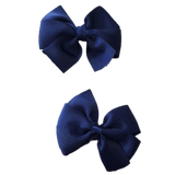 Bella Plain Colour School Uniform Hair Bow 6cm (25 Colours)School Bella Hair Bow 6cm (25 Colours) - Pinkberry Kisses Navy Blue Pair