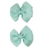 Bella Plain Colour School Uniform Hair Bow 6cm (25 Colours) Mint Green Pinkberry Kisses