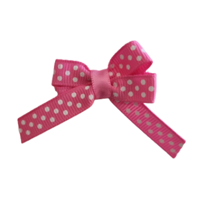 Baby and Toddler non slip hair bow - pink polka dots