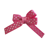 Baby and Toddler non slip hair bow - pink polka dots