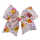 Cheer Large Hair Bow 17cm (8 Patterns) Non Slip Hair Bow Clip Hair Accessories Pinkberry Kisses  Emoji
