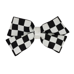 Cherish Hair Bow - Black and White Checkerboard - Hair Accessories for Girl Baby Children Pinkberry Kisses