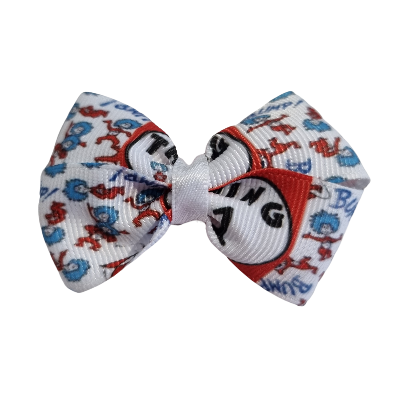 Cherish Hair Bow - Dr Seuss Thing 1 and Thing 2 - Hair Accessories for Girl Baby Children Pinkberry Kisses Non Slip Hair Clip
