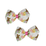 Cherish Hair Bow - Happy Easter Bunny - Hair Accessories for Girl Baby Children Pinkberry Kisses Non Slip Hair Clip Pair Pinkberry Kisses