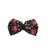 Cherish Hair Bow - Navy with Red Rose - Hair Accessories for Girl Baby Children Pinkberry Kisses
