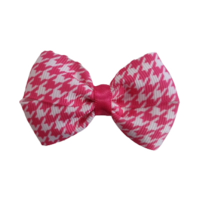 Cherish Hair Bow - Pink Houndstooth - Hair Accessories for Girl Baby Children Pinkberry Kisses Non Slip Hair Clip 