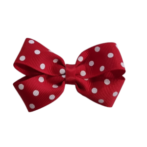 Cherish Hair Bow - Red and White Spotty Bow - Hair Accessories for Girl Baby Children Pinkberry Kisses Non Slip Hair Clip