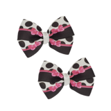 Cherish Hair Bow - Spots and Bows - Hair Accessories for Girl Baby Children Pinkberry Kisses Non Slip Hair Clip Pair of Hair Bows