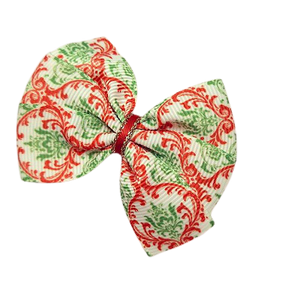 Christmas hair accessories - Bella Bow Red and Green Paisley Hair accessories for girls Hair accessories for baby - Pinkberry Kisses