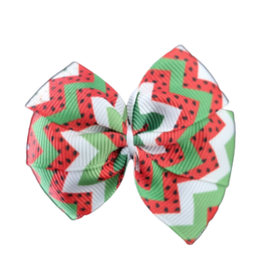 Christmas Hair Accessories - Bella Hair Bow Red and Green Zig Zag Xmas Hair accessories for girls Hair accessories for baby Toddler Non Slip Hair Clip - Pinkberry Kisses