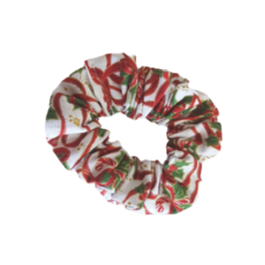 Christmas Hair Accessories - Candy Canes and Holly Christmas Scrunchie Pinkberry Kisses