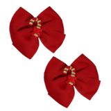 Hair accessories for girls Hair accessories for baby - Pinkberry Kisses Christmas hair accessories - Red Bella Hair Bow Candy Cane Pair of Hair Bows