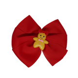 Christmas Hair Accessories - Red Bella Gingerbread Man Hair Bow Hair accessories for girls Hair accessories for baby - Pinkberry Kisses