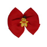Christmas Hair Accessories - Red Bella Gingerbread Man Hair Bow Hair accessories for girls Hair accessories for baby - Pinkberry Kisses