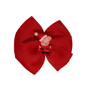Christmas Hair Accessories - Red Bella Peppa Pig Santa Hair Bow Hair accessories for girls Hair accessories for baby - Pinkberry Kisses