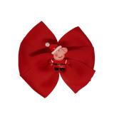 Christmas Hair Accessories - Red Bella Peppa Pig Santa Hair Bow Hair accessories for girls Hair accessories for baby - Pinkberry Kisses