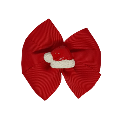 Christmas Hair Accessories - Red Bella Santas Hat Hair Bow Hair accessories for girls Hair accessories for baby - Pinkberry Kisses