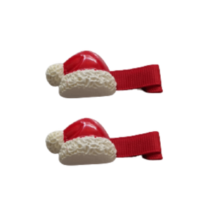 Christmas Hair Accessories - Santa's Hat Set Hair accessories for girls Hair accessories for baby - Pinkberry Kisses Christmas hair accessories