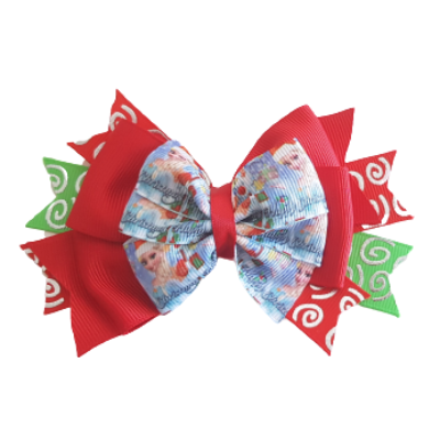 Christmas Hair Accessories - Stacked Layered Merry Christmas Frozen Pinkberry Kisses