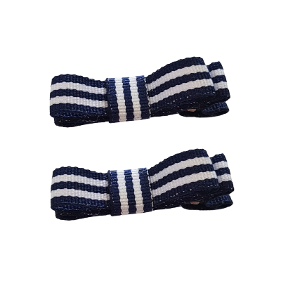 Deluxe Hair clips - Striped Navy and White non Slip Baby Toddler Hair Clip Hair Accessories Pair Set Pinkberry Kisses