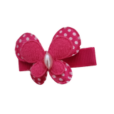 Embellished Hair Clip - Butterfly Spotty Bright Pink Non Slip Hair Clip Baby Girl Hair Accessories