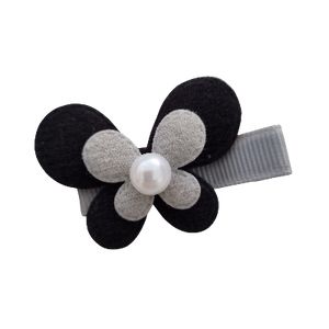Non Slip Butterfly Hair Clip Hair accessories for Baby, Toddler & girls - Butterfly Grey and Black Pinkberry Kisses