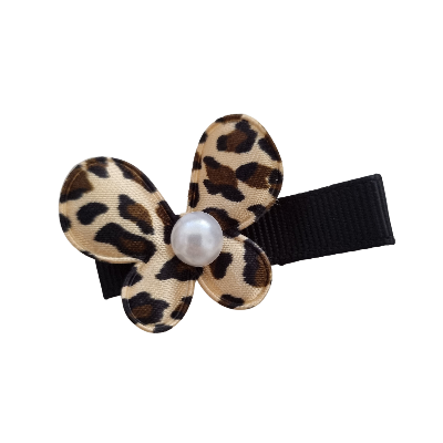 Non Slip Butterfly Hair Clip Hair accessories for Baby, Toddler & girls - Butterfly Leopard Print Pinkberry Kisses