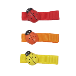 Embellished Hair Clip - Ladybugs - Set of Three (Red, Orange, Yellow) Non Slip Hair Clip Hair Accessories