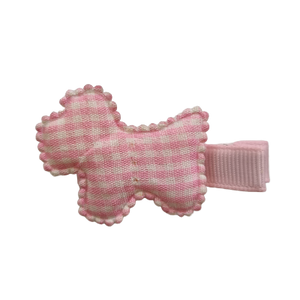 Embellished Hair Clip - Light Pink Scotty Dog 