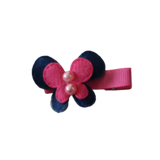 Embellished Non Slip Hair Clip - Butterfly Two Colour Non Slip Hair Clip Baby Girl Hair Accessories Navy and Pink