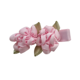 Embellished Non Slip Hair Clip Hair accessories for girls - Cabbage Rose Duo Pink