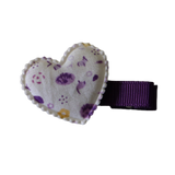 Embellished Non Slip Hair Clip - Floral Heart Hair Clip Baby Toddler Hair Accessories Pinkberry Kisses  White Purple 