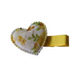Embellished Non Slip Hair Clip - Floral Heart Hair Clip Baby Toddler Hair Accessories Pinkberry Kisses  White Yellow
