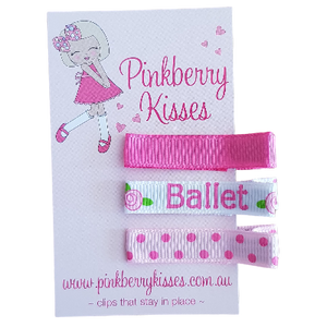 Everyday non slip hair clips - Ballet Love Baby Hair Accessories Toddler Hair Accessories Girl Hair Accessories Pinkberry Kisses