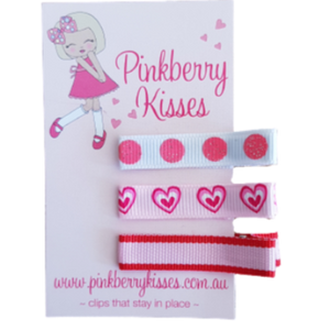 Everyday non slip hair clips - Love Patterns Pinkberry Kisses - Ballet Love Baby Hair Accessories Toddler Hair Accessories Girl Hair Accessories Pinkberry Kisses