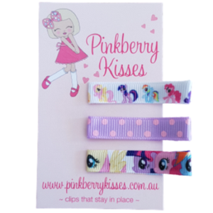 Everyday non slip hair clips - My little pony Baby Hair Accessories Toddler Hair Accessories Girl Hair Accessories Pinkberry Kisses